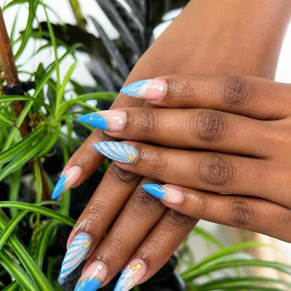 Blue nail art